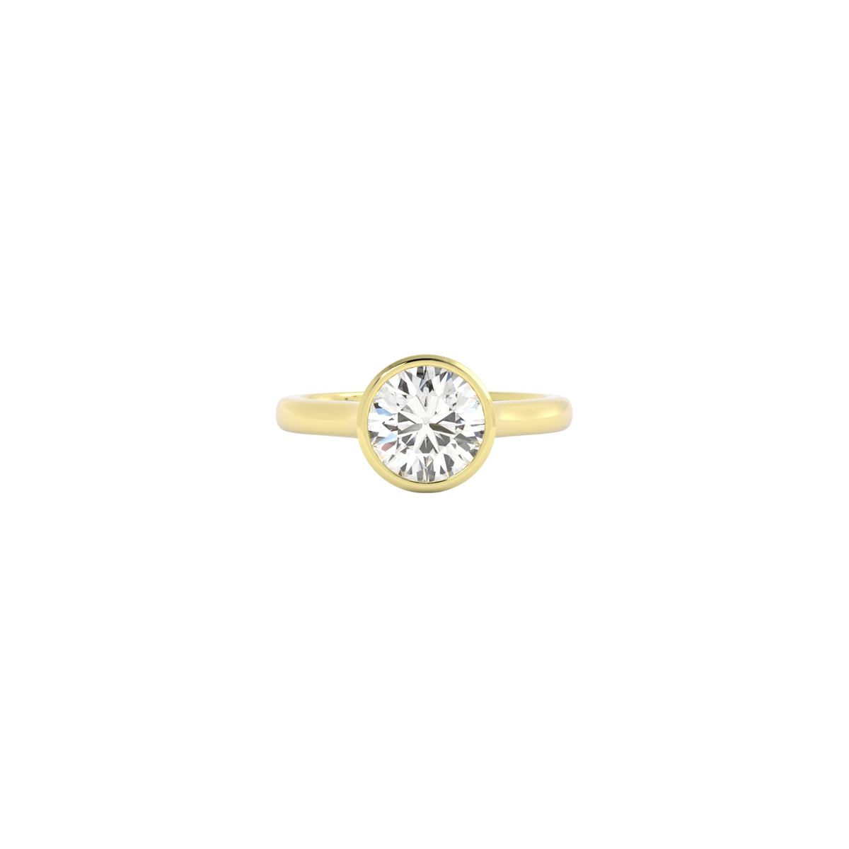 Round Bezel Set Engagement Ring – Madberet