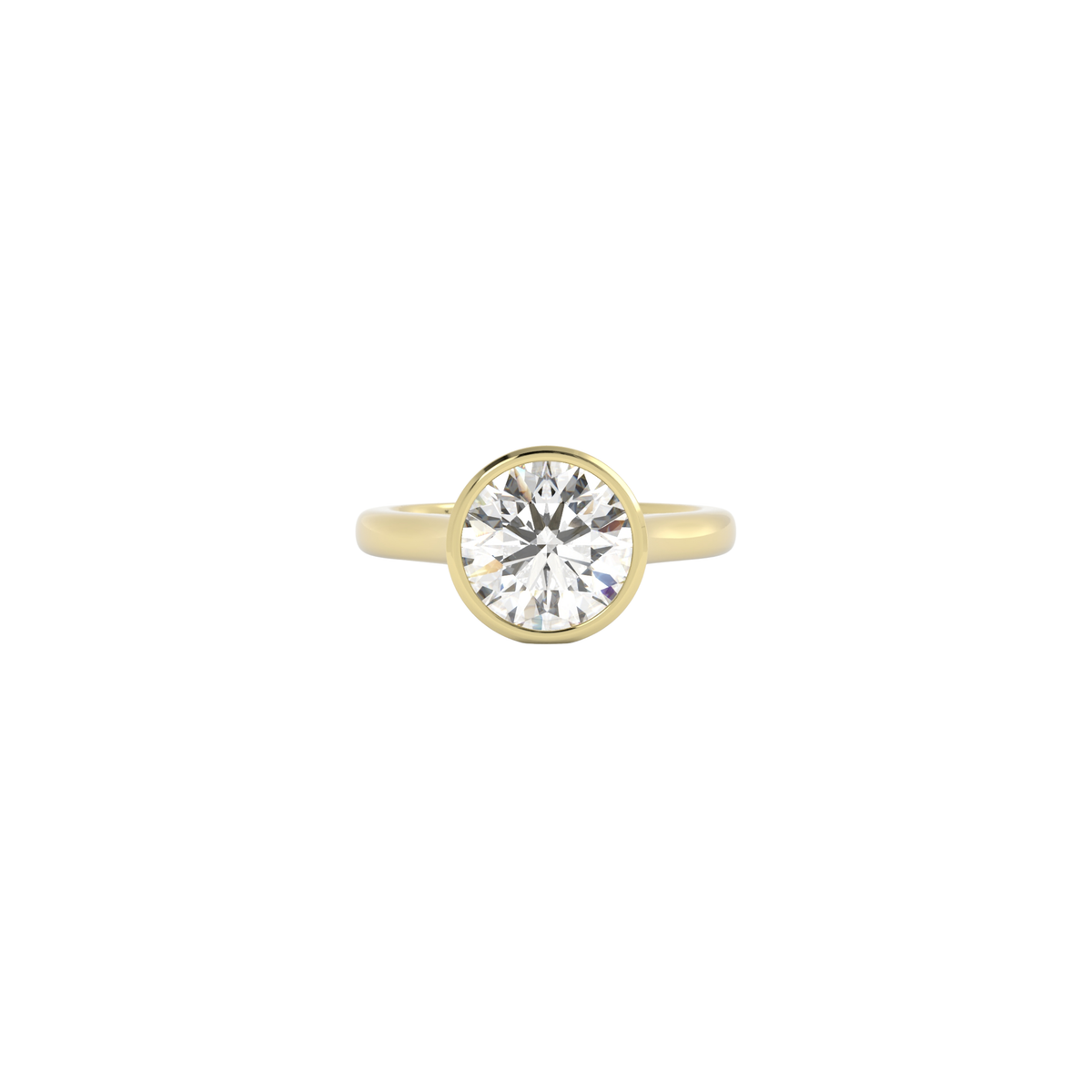 Round Bezel Set Petal Profile Engagement Ring – Madberet