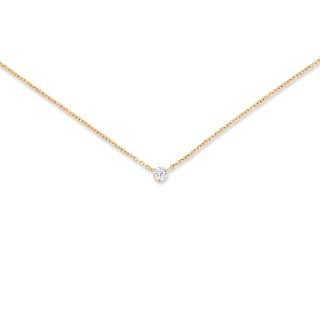 Small Solitaire Diamond Solitaire Necklace - Small Diamond – Madberet